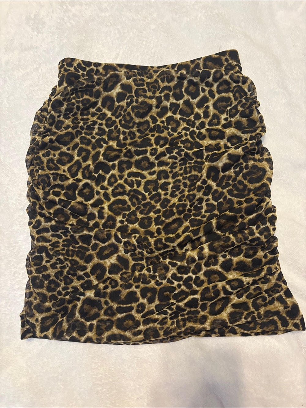 Leopard Print Mini Skirt - Black and Brown
